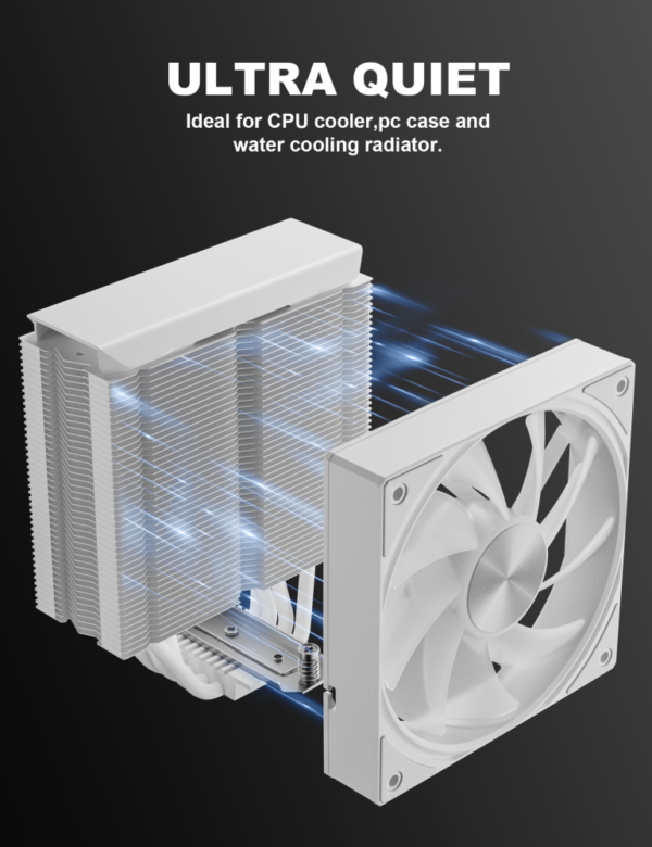 UpHere 5V 3-PIN ARGB 120mm PWM PC Case Fans – Quiet Cooling, 1650 RPM