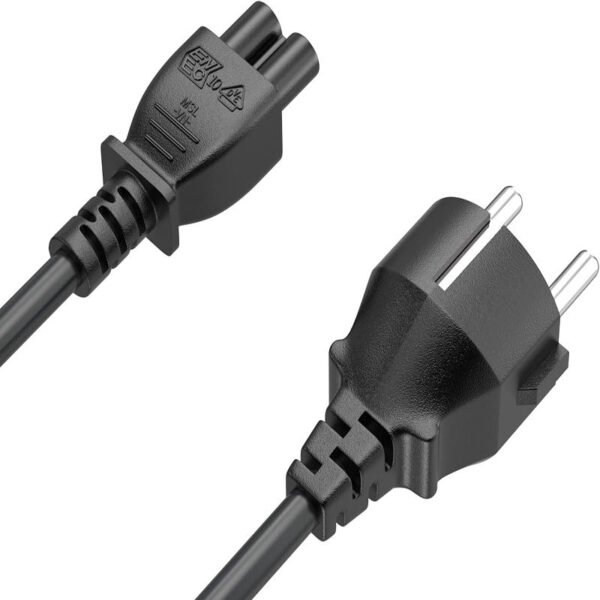 1.5M / 1.8M EU Plug C5 2-Pin AC Laptop Power Cord – IEC Computer Charger Extension Cable