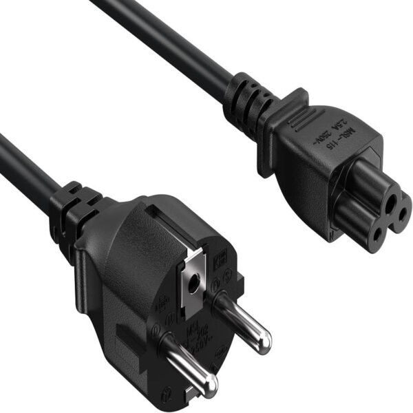 1.5M / 1.8M EU Plug C5 2-Pin AC Laptop Power Cord – IEC Computer Charger Extension Cable