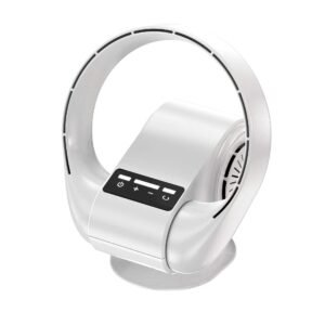 Bladeless Air Wall-Mounted Fan – Modern Design, Desktop & Wall Use, USB Rechargeable 4000mAh Battery, Remote Control
