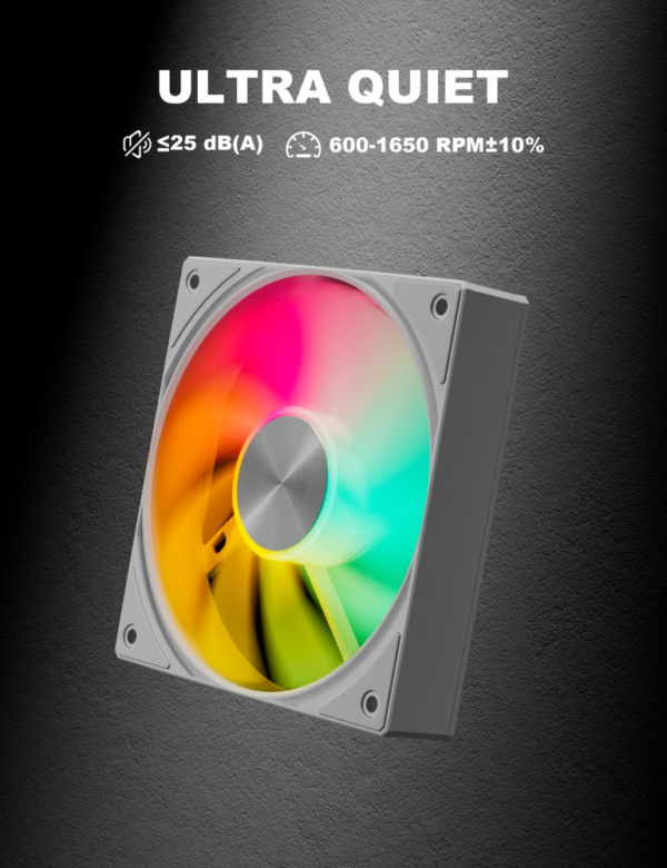 UpHere 5V 3-PIN ARGB 120mm PWM PC Case Fans – Quiet Cooling, 1650 RPM