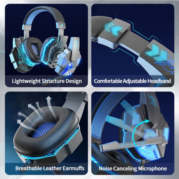 SY830mv Gaming Headset with Mic – High-Quality Bass 3D Stereo Headphones for PC & PS4