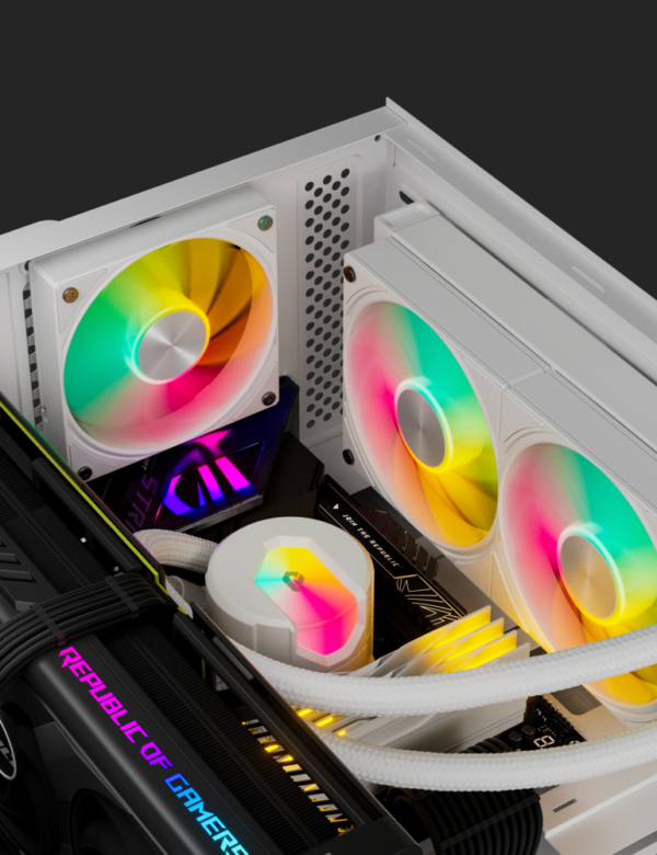 UpHere 5V 3-PIN ARGB 120mm PWM PC Case Fans – Quiet Cooling, 1650 RPM