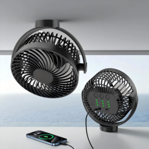 Magnetic Rechargeable 6-Inch USB Electric Air Cooling Fan – 12000mAh Power Bank, Portable for Desk, Car, Dormitory & Outdoor Use