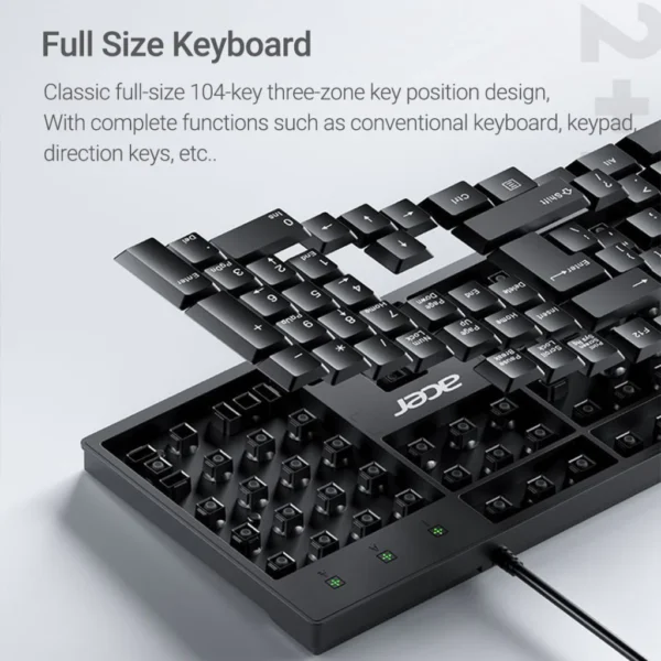 Acer K-212B Wired USB Keyboard – 104 Keys with Side Keys for PC & Laptop