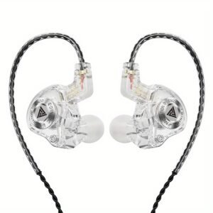 QKZ ENZO PRO 3.5mm Detachable Dynamic Resin In-Ear Monitor Earphones with L-Shaped Plug