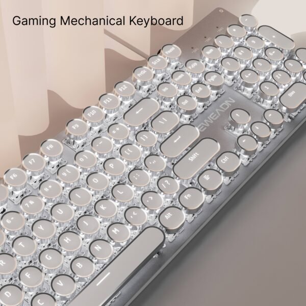 EWEADN Retro Punk Mechanical Gaming Keyboard with LED Backlight