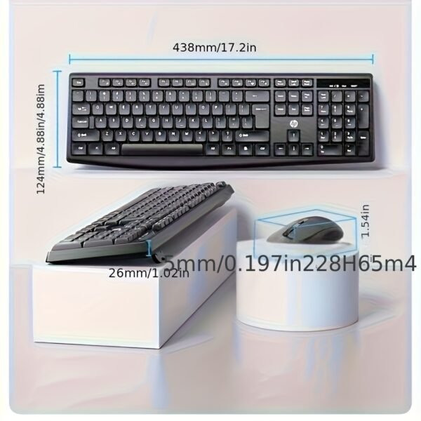 HP Wireless Keyboard and Mouse Combo for Office Laptop & Desktop PC