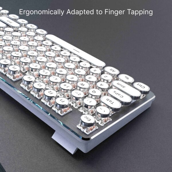 EWEADN Retro Punk Mechanical Gaming Keyboard with LED Backlight