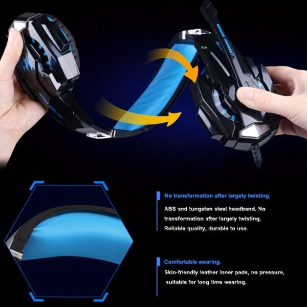 G9000 LED Light Wired Gaming Headset with Noise Reduction Microphone