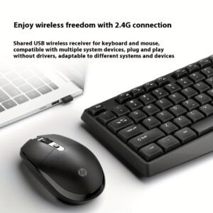HP Wireless Keyboard and Mouse Combo for Office Laptop & Desktop PC