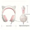 SY-G35 Cute Cat Ear Gaming Headset Wired Over-Ear Headphones with Microphone