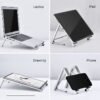 Small Foldable Aluminum Laptop & Tablet Stand – Portable Metal Notebook and Mobile Holder for MacBook, iPad, and Smartphones