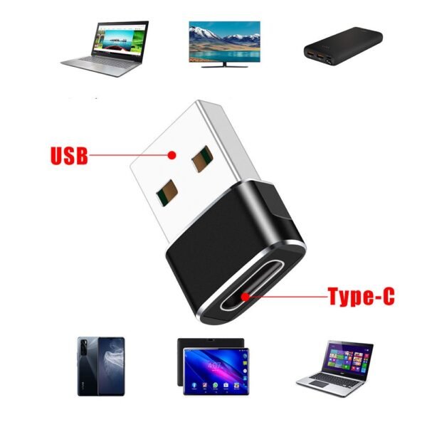 USB to USB-C Adapter – Type-C Female to USB Male Converter for Car Chargers, Hard Drives, Phones & Tablets