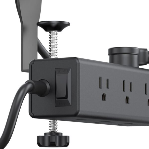 Heea69b1bca6b4546b48c87af322b73c2B.jpg Dual-Layer Desktop Edge Mount Surge Protector – 13 AC Outlets, 4 USB Ports (2 USB-C) for Office & Home