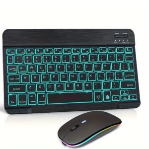Ultra-Slim RGB Wireless Keyboard and Mouse Combo for Gaming Office Laptop Use