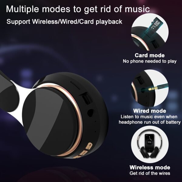 07S Wireless Over-Ear Bluetooth Headphones Multifunctional Wireless Headset