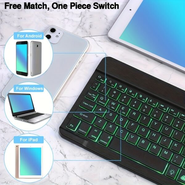 Ultra-Slim RGB Wireless Keyboard and Mouse Combo for Gaming Office Laptop Use
